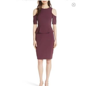 Ted Baker London Cold Shoulder Peplum Pencil Dress
